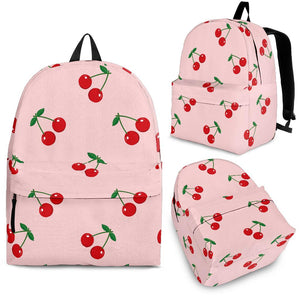 Cherry Pattern Pink Background Backpack