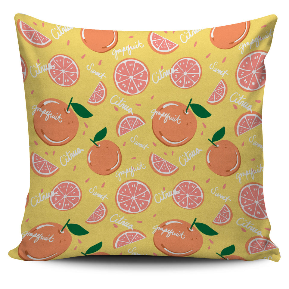 Grapefruit Yellow Background Pillow Cover