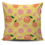 Grapefruit Yellow Background Pillow Cover