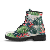 Heliconia Flowers, Palm And Monstera Leaves Leather Boots