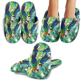 Colorful Parrot Exotic Flower Leaves Slippers