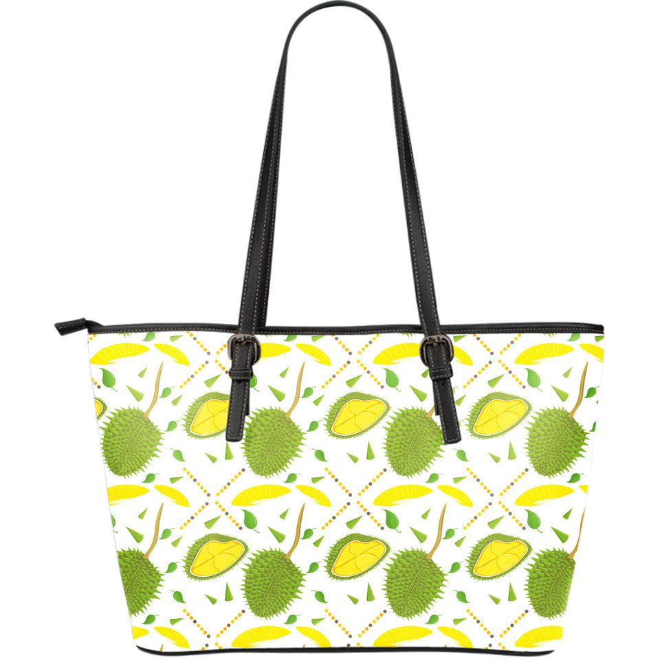 Durian Pattern Background Large Leather Tote Bag