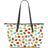 Colorful American Football Ball Pattern Large Leather Tote Bag
