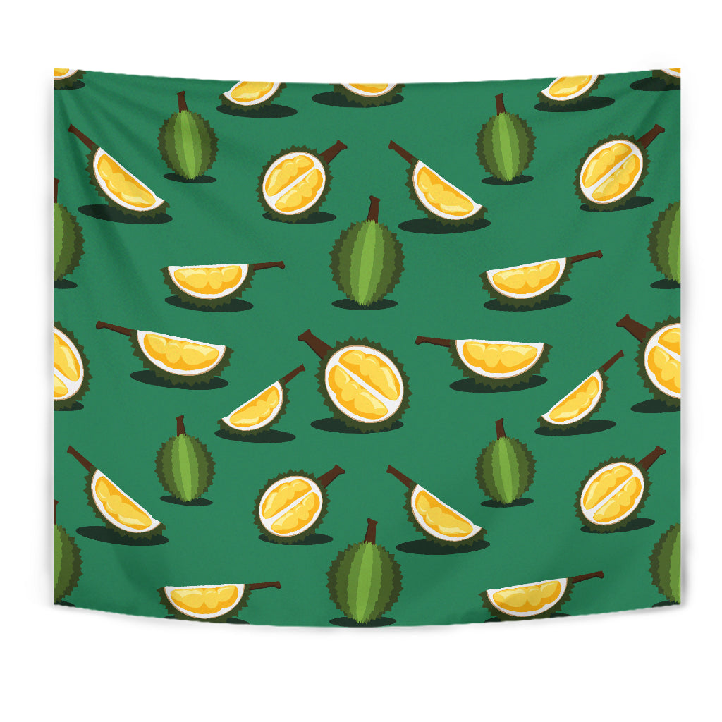 Durian Pattern Green Background Wall Tapestry