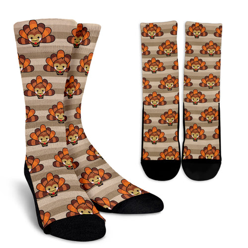 Thankful Turkeys Crew Socks