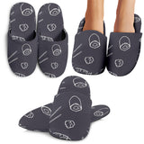 Sushi Pattern Black Background Slippers