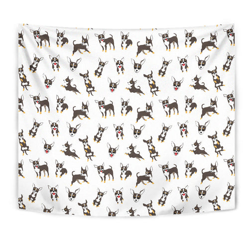 Chihuahua Dog Pattern Wall Tapestry