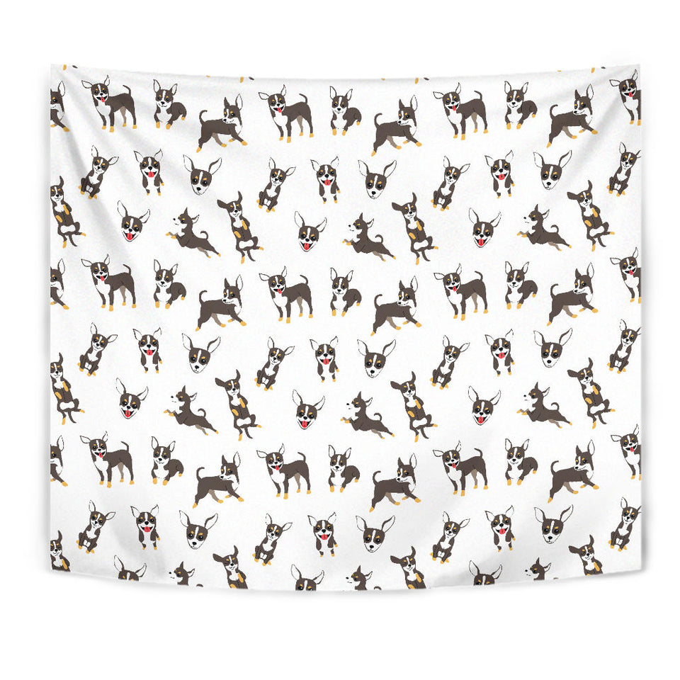 Chihuahua Dog Pattern Wall Tapestry
