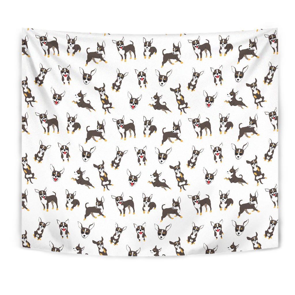 Chihuahua Dog Pattern Wall Tapestry