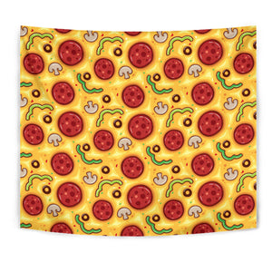 Pizza Texture Pattern Wall Tapestry
