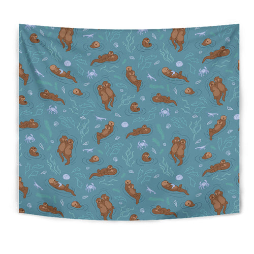 Sea Otters Pattern Wall Tapestry
