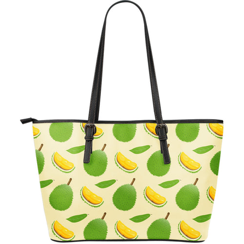 Durian Pattern Large Leather Tote Bag