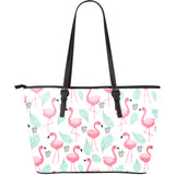 Cute Flamingo Pattern Large Leather Tote Bag