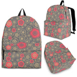 Red Gold Sakura Cherry Blossom Gray Background Backpack