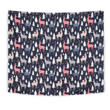 Deers Winter Christmas Pattern Wall Tapestry