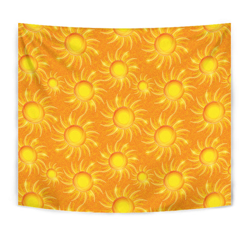 Sun Orange Background Wall Tapestry