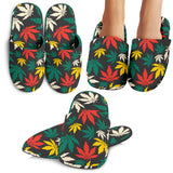 Canabis Marijuana Weed Pattern Print Design 02 Slippers