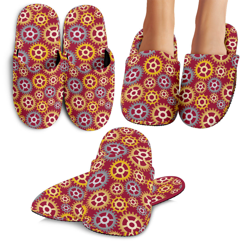 Gear Pattern Print Design 04 Slippers