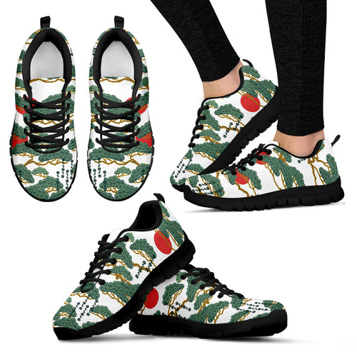 Bonsai Red Sun Japanese Pattern Women'S Sneaker Shoes