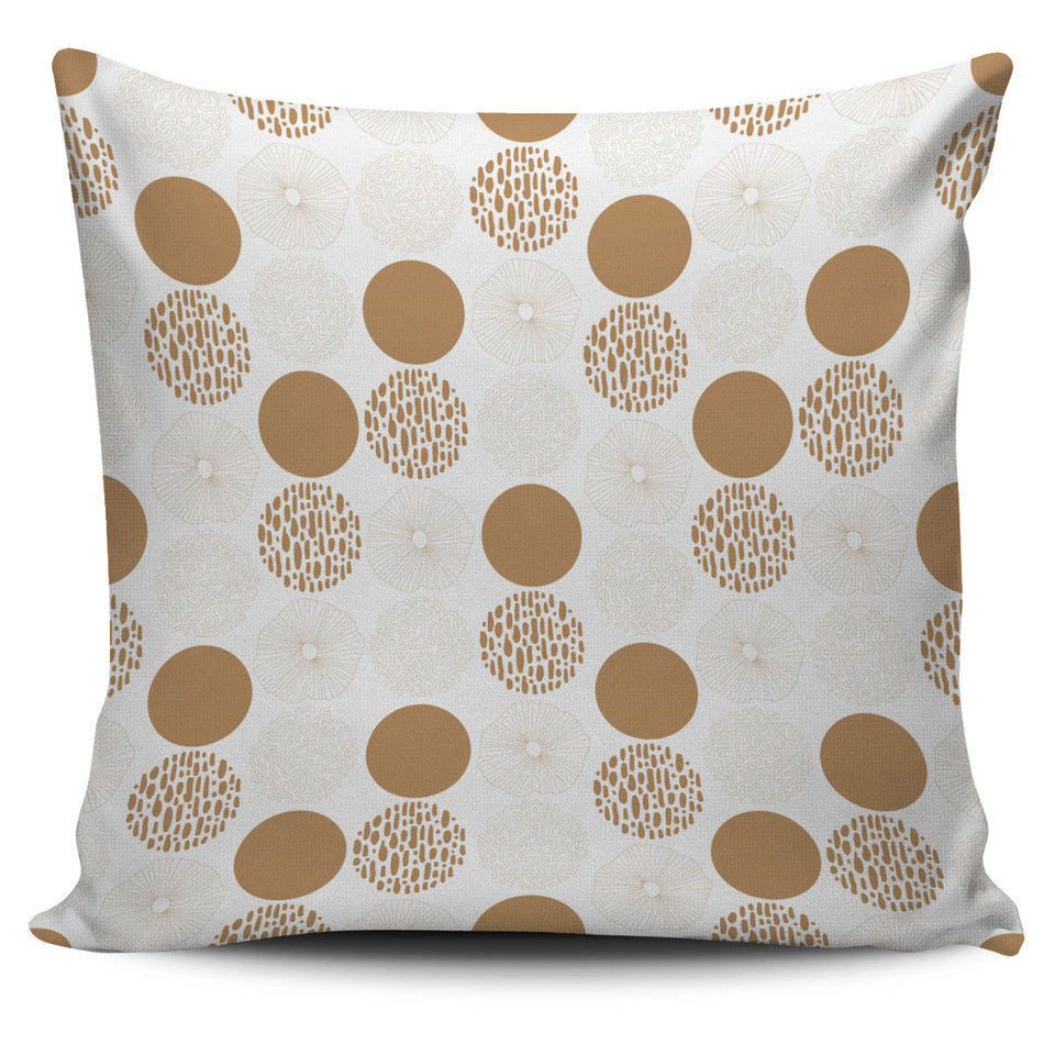 Gold Texture Mushroom Pattern Pillow Cover