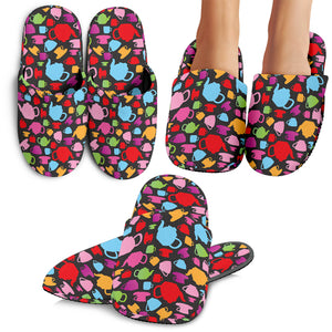 Tea pots Pattern Print Design 01 Slippers