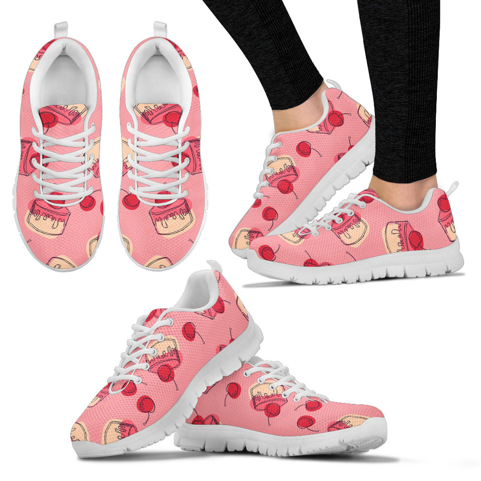 Cake Cherry Pattern Women'S Sneaker Shoes