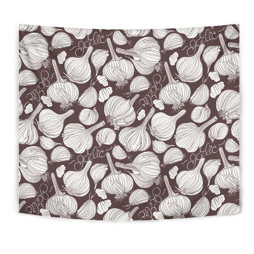 Garlic Bulb Dark Background Wall Tapestry