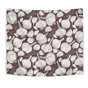 Garlic Bulb Dark Background Wall Tapestry