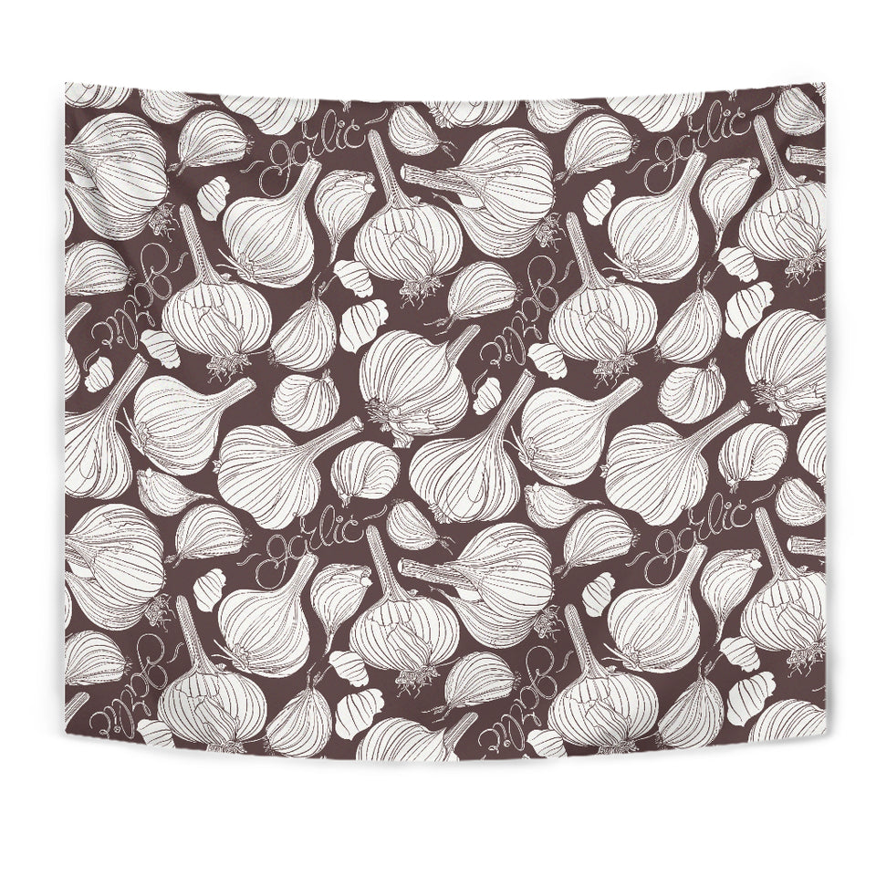 Garlic Bulb Dark Background Wall Tapestry
