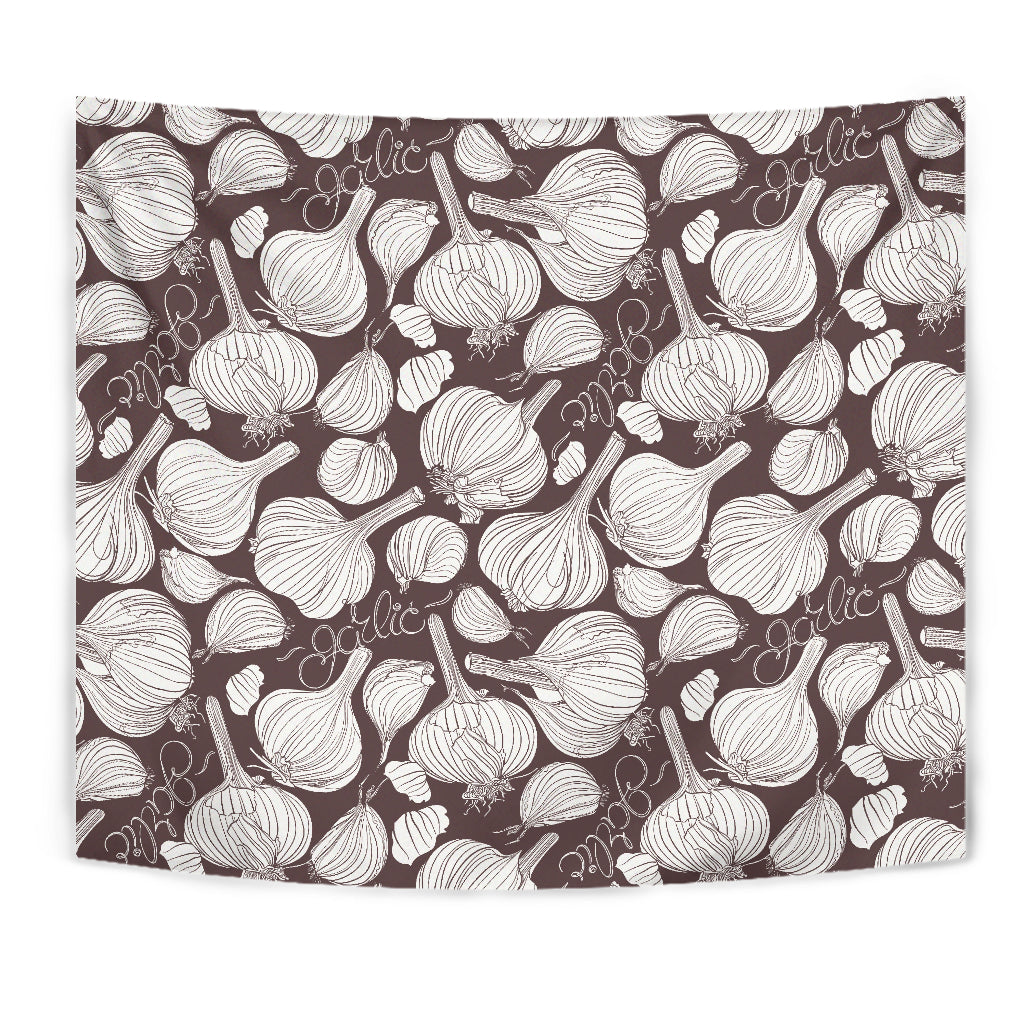 Garlic Bulb Dark Background Wall Tapestry