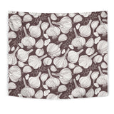 Garlic Bulb Dark Background Wall Tapestry
