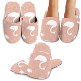 Swan Flower Light Pink Background Slippers