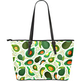 Avocado Design Pattern Large Leather Tote Bag