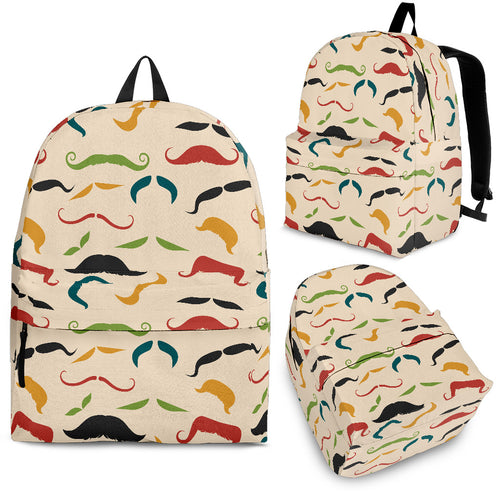 Mustache Beard Pattern Print Design 03 Backpack