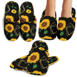 Sunflower Golden Polygonal Shapes Slippers