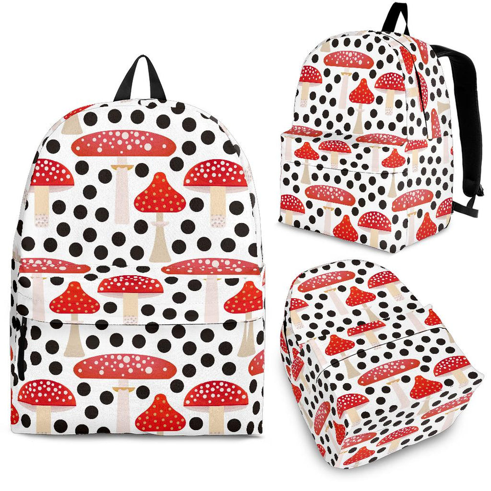 Red Mushroom Dot Pattern Backpack