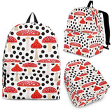 Red Mushroom Dot Pattern Backpack
