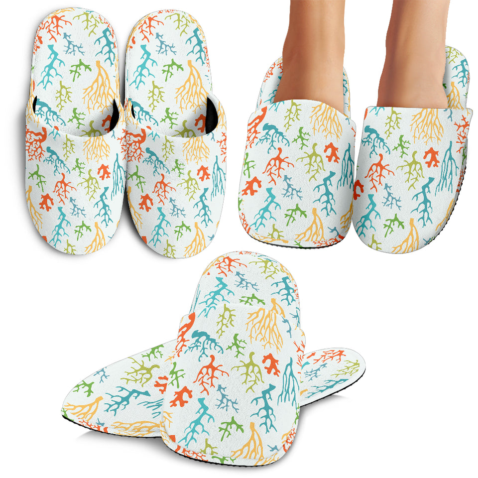 Coral Reef Pattern Print Design 02 Slippers