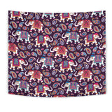 Elephant Indian Style Ornament Pattern Wall Tapestry