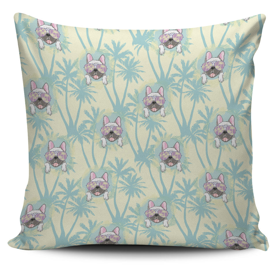 French Bulldog Hawaii Blackground Pillow Cover
