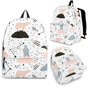 Polar Bears Star Poka Dot Pattern Backpack