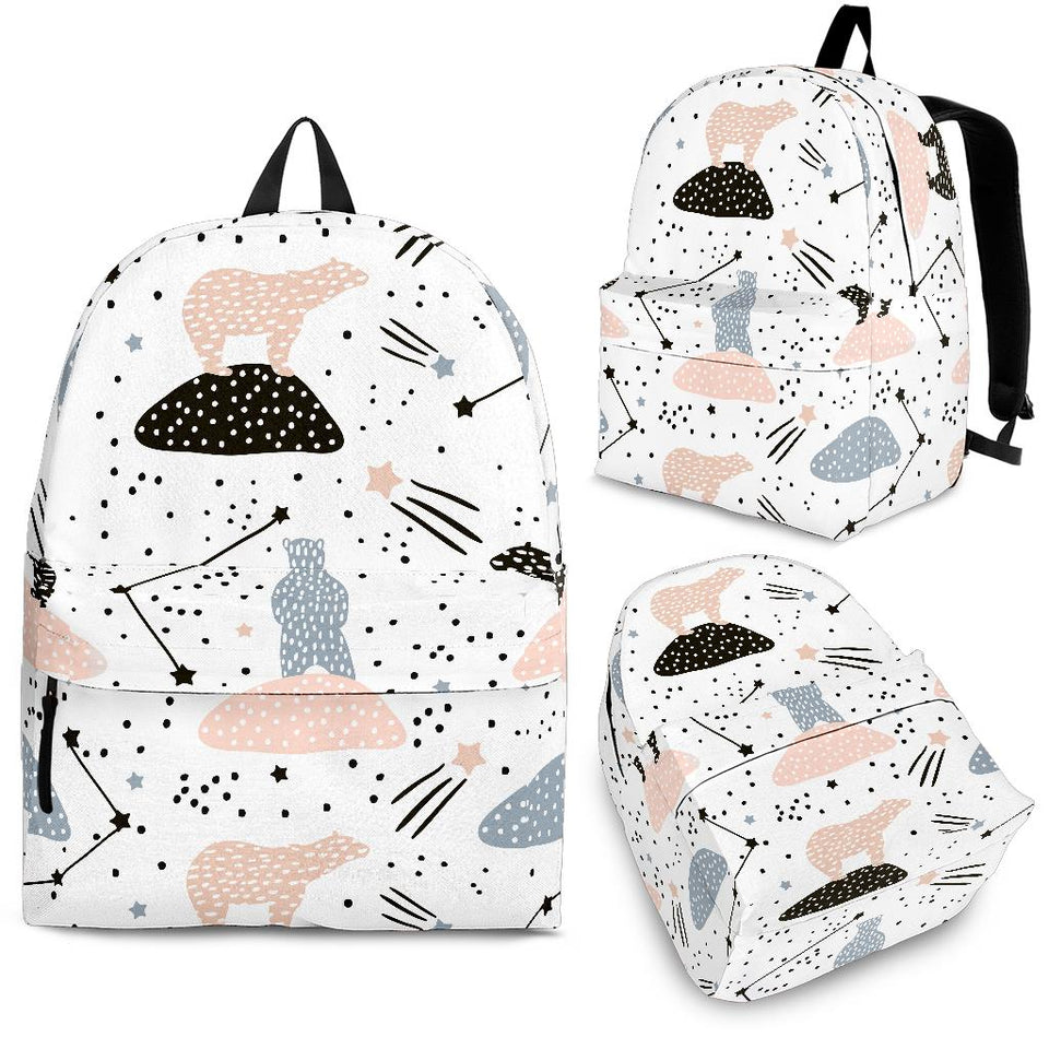 Polar Bears Star Poka Dot Pattern Backpack