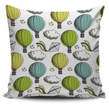 Hot Air Balloon Bird Cloud Pattern Pillow Cover