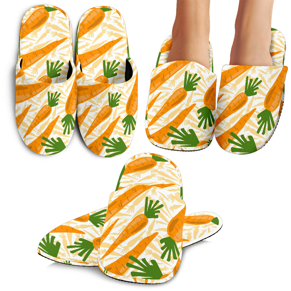 Carrot Pattern Print Design 01 Slippers