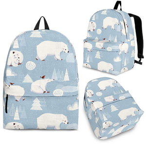 Cute Polar Bears Christmas Decoration Pattern Backpack