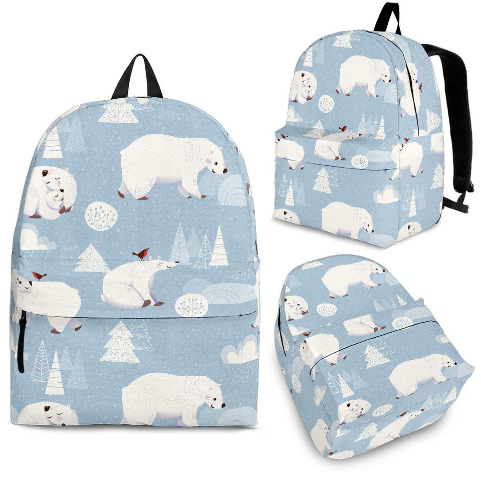Cute Polar Bears Christmas Decoration Pattern Backpack
