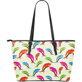 Colorful Chameleon Lizard Pattern Large Leather Tote Bag