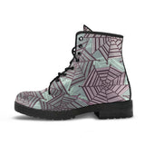 Spider Web Cobweb Design Color Pattern Leather Boots