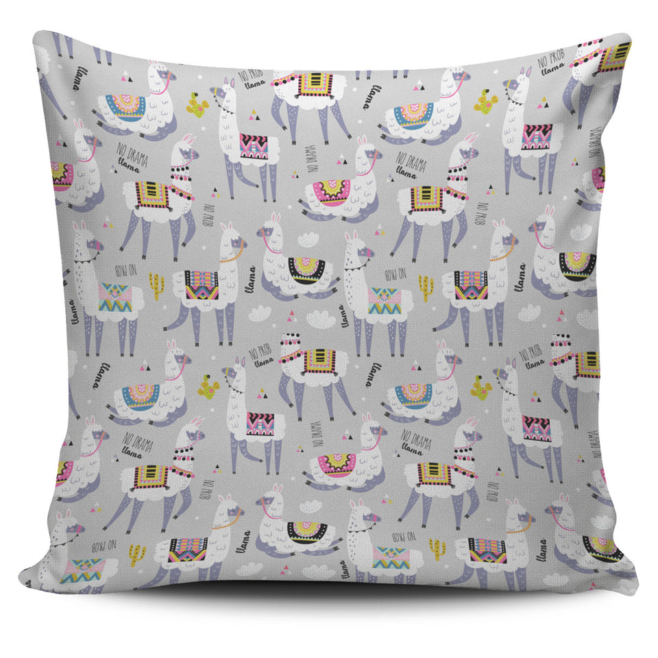 Cute Llama Alpaca Pattern Pillow Cover