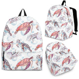 Watercolor Sea Turtle Jellyfish Pattern Backpack